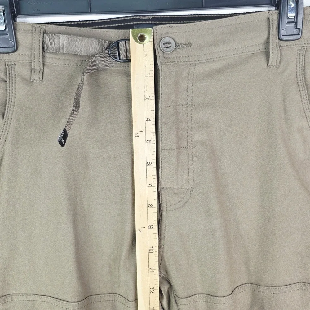 Prana Pants Mens 38X32‎ Tan Zion II Slim Performance Nylon Hiking Outdoor Logo
